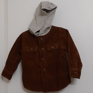Brown and grey hoodie jacket.